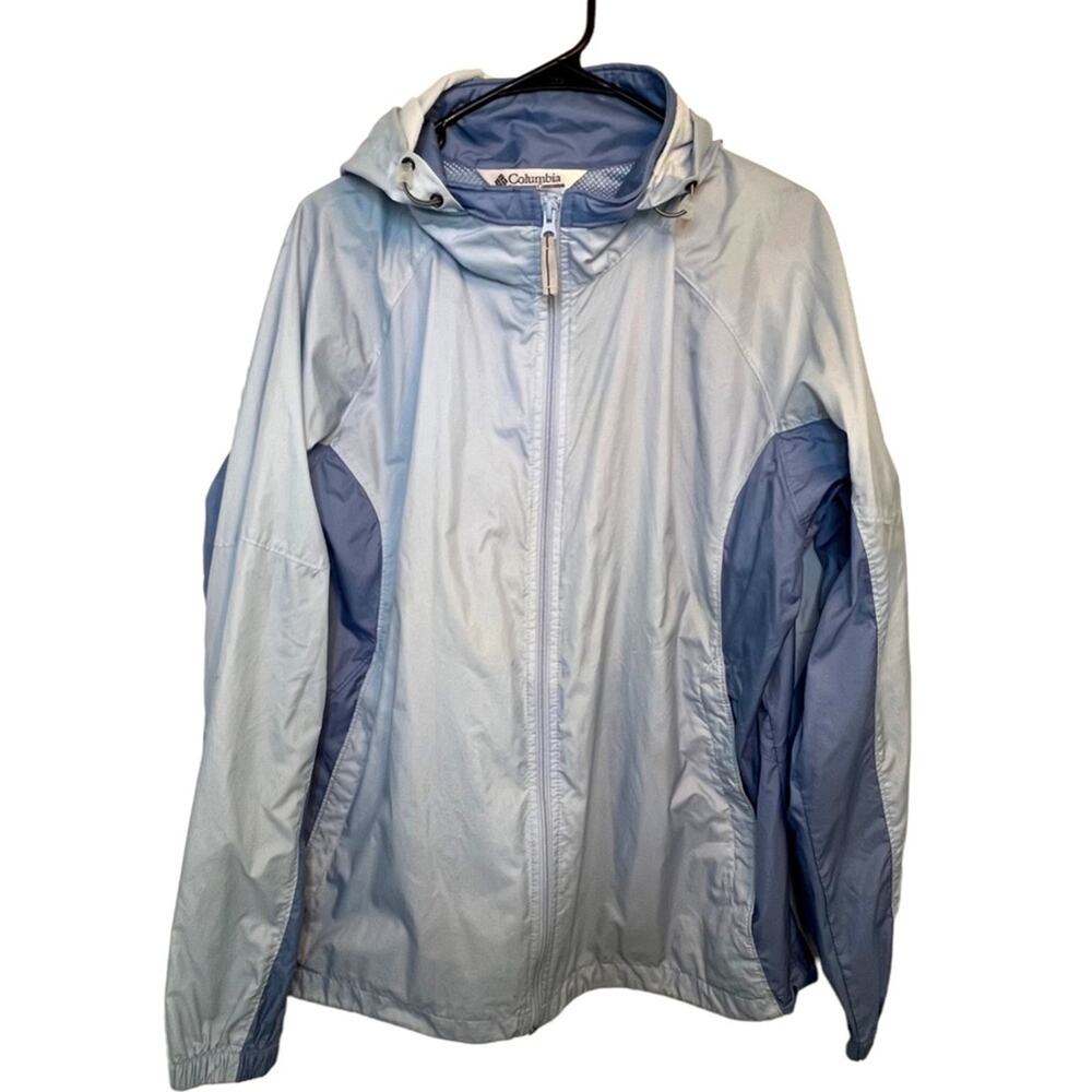 Columbia Jacket Coat Womens Size XL Packable Lightweight Hooded Nylon waterproof